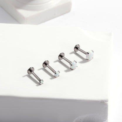 G23/F136 Titanium Opal Insertion Push Pin  Cartilage Piercing | Fashionable & Hypoallergenic Jewelry