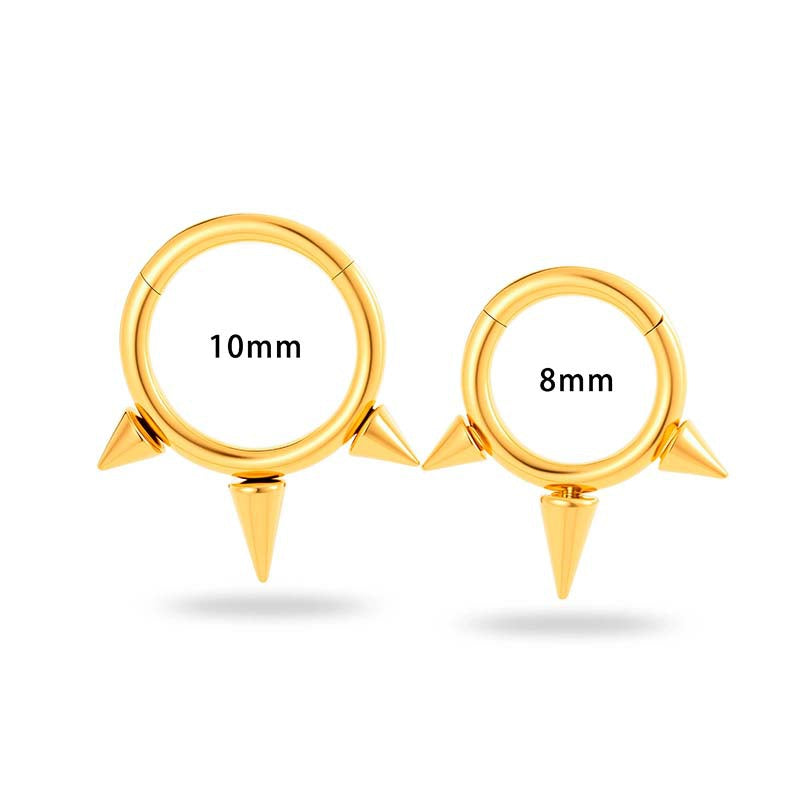 G23 Titanium Spike Hoop Earrings | Hypoallergenic Hinged Clicker Piercing Jewelry for Men & Women