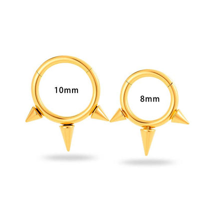 G23 Titanium Spike Hoop Earrings | Hypoallergenic Hinged Clicker Piercing Jewelry for Men & Women