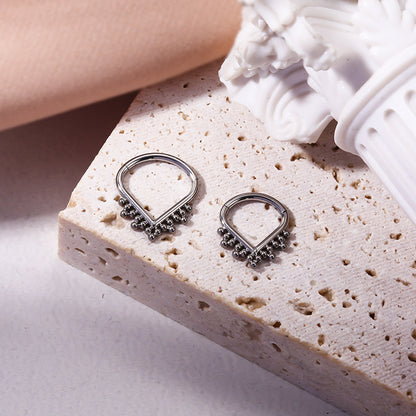 G23/F136 Titanium Teardrop Seamless Nose Hoop Ring – 8mm 10mm Hypoallergenic Piercing Jewelry