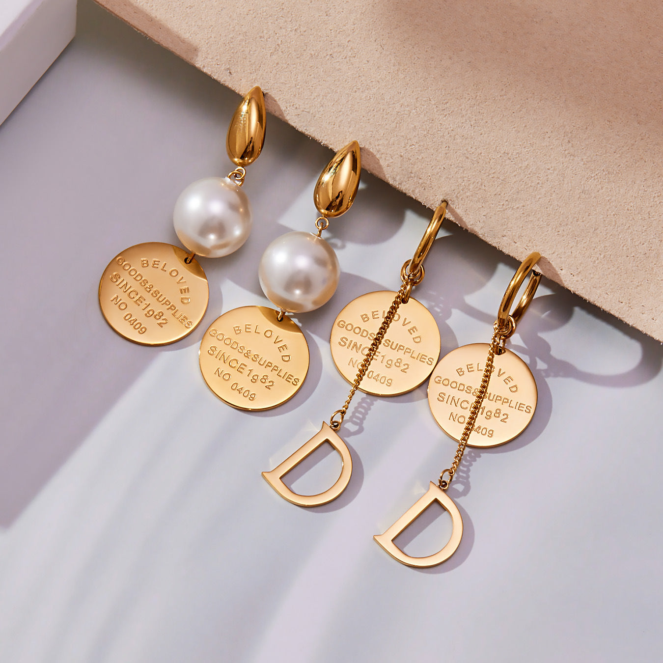 Stainless Steel Geometric D-Shape Tassel Earrings – Modern Minimalist Long Drop Dangle Earrings for Women | WANTI Fashion Jewelry