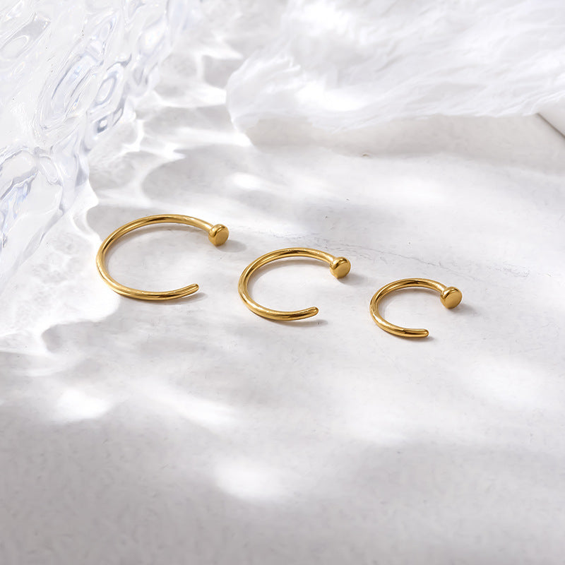 G23/F136 Titanium C-Shaped Nose Hoop Ring for Cartilage Piercing | Hypoallergenic Body Jewelry