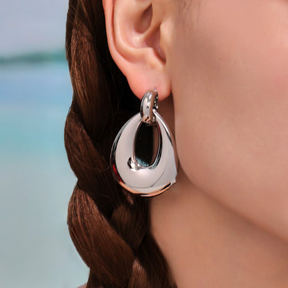 Geometric Multi-Layer Hoop Earrings Stainless Steel Statement Dangle Earrings – High Fashion Modern Jewelry | WANTI Jewelry