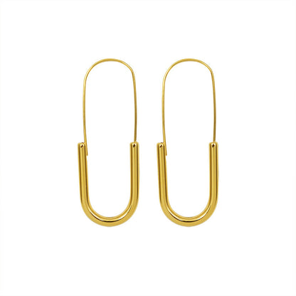 Stainless Steel Paperclip Earrings Set – Minimalist High-End Design, Gold & Silver Colors, Fashion Statement Jewelry for Women
