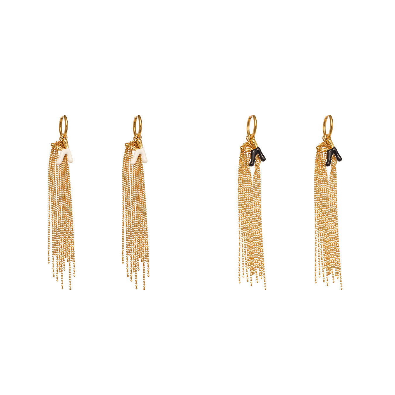 Stainless Steel Letter K Tassel Earrings – Vintage Enamel Drip Long Chain Earrings, High-End Fashion Jewelry for Women
