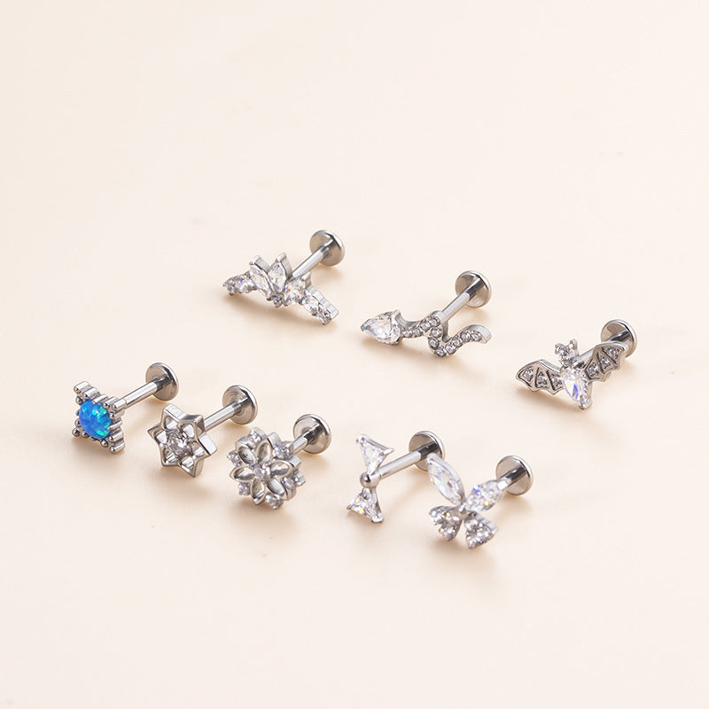 G23 Titanium Internally Threaded CZ Cartilage Stud – Hypoallergenic, Lightweight, Durable Piercing Jewelry
