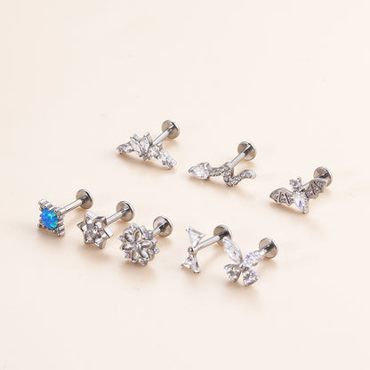 G23 Titanium Internally Threaded CZ Cartilage Stud – Hypoallergenic, Lightweight, Durable Piercing Jewelry