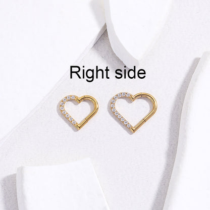 G23/F136 Titanium Zircon Heart Shaped Cartilage Hoop | Fashionable Ear Piercing Jewelry