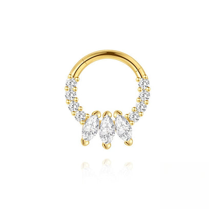 ASTM F136 Zircon Tassel Ear Cuff Nose Ring Piercing Earring Tragus