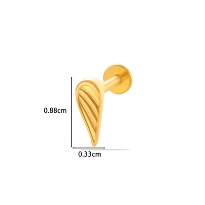 F136 Titanium Zircon-Set Lucky Clover Sunflower Waterdrop Cartilage Piercing – Trendy and Versatile Lip & Ear Piercing Jewelry