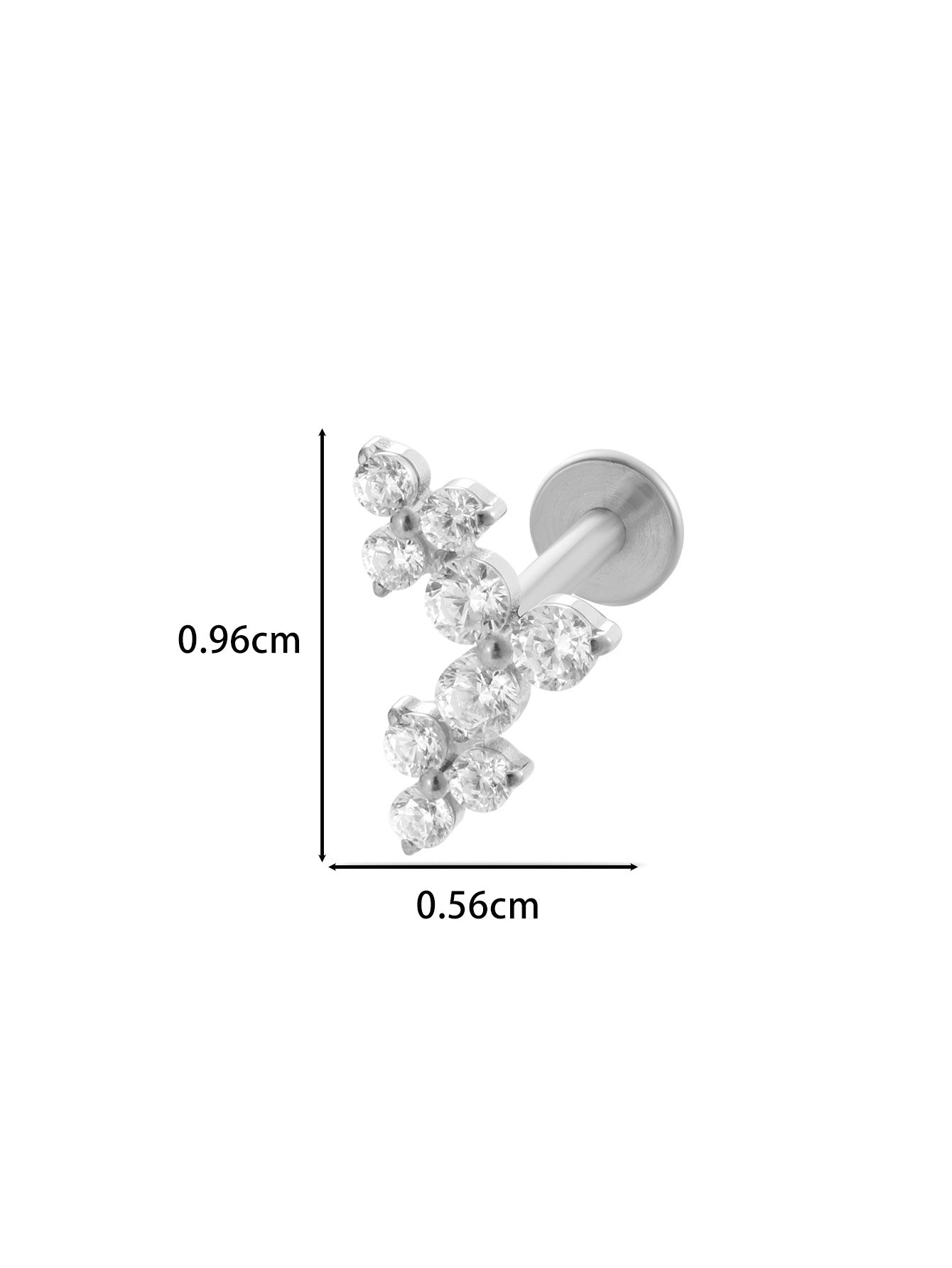 F136 Titanium Zircon-Set Lucky Clover Sunflower Waterdrop Cartilage Piercing – Trendy and Versatile Lip & Ear Piercing Jewelry