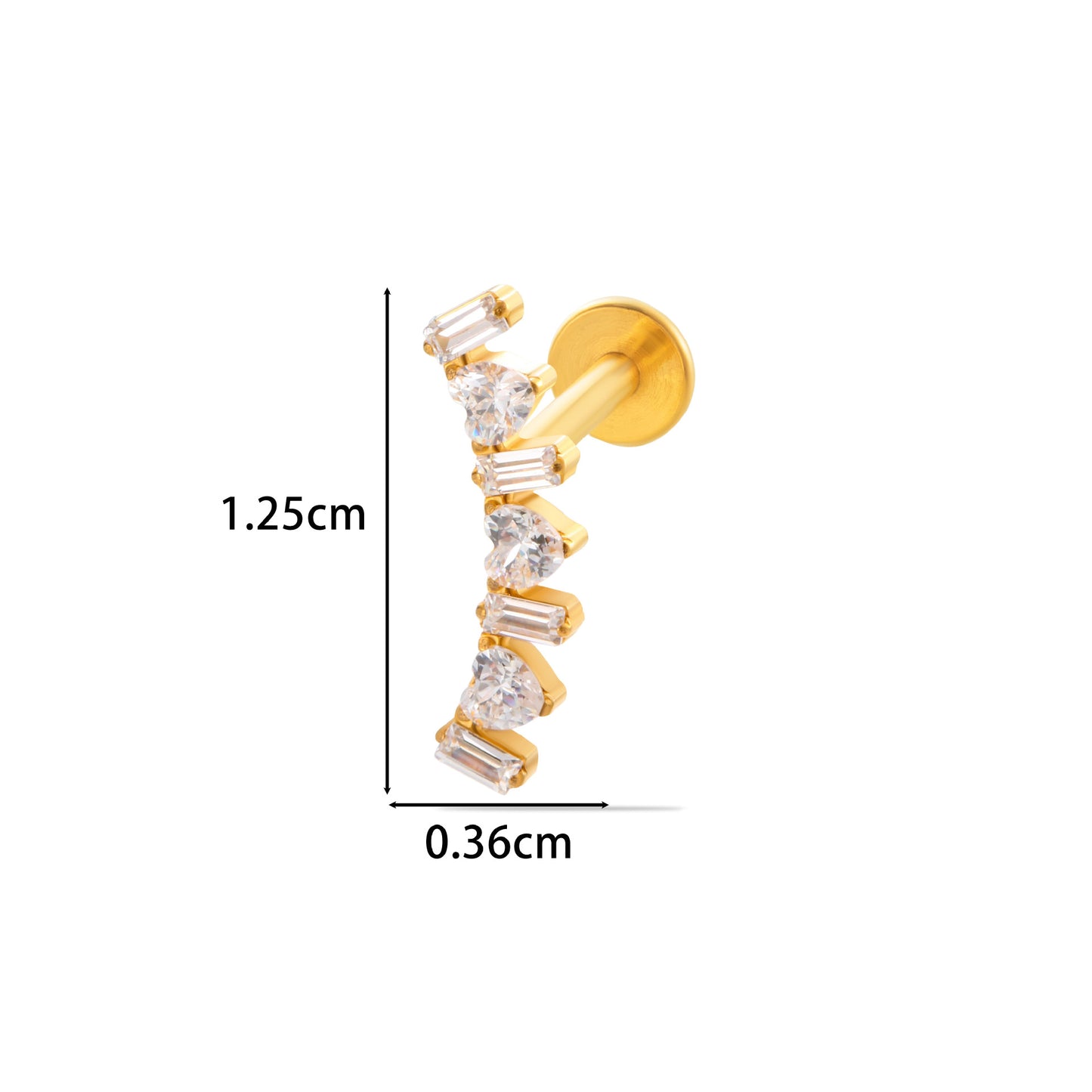 F136 Titanium Zircon-Set Lucky Clover Sunflower Waterdrop Cartilage Piercing – Trendy and Versatile Lip & Ear Piercing Jewelry