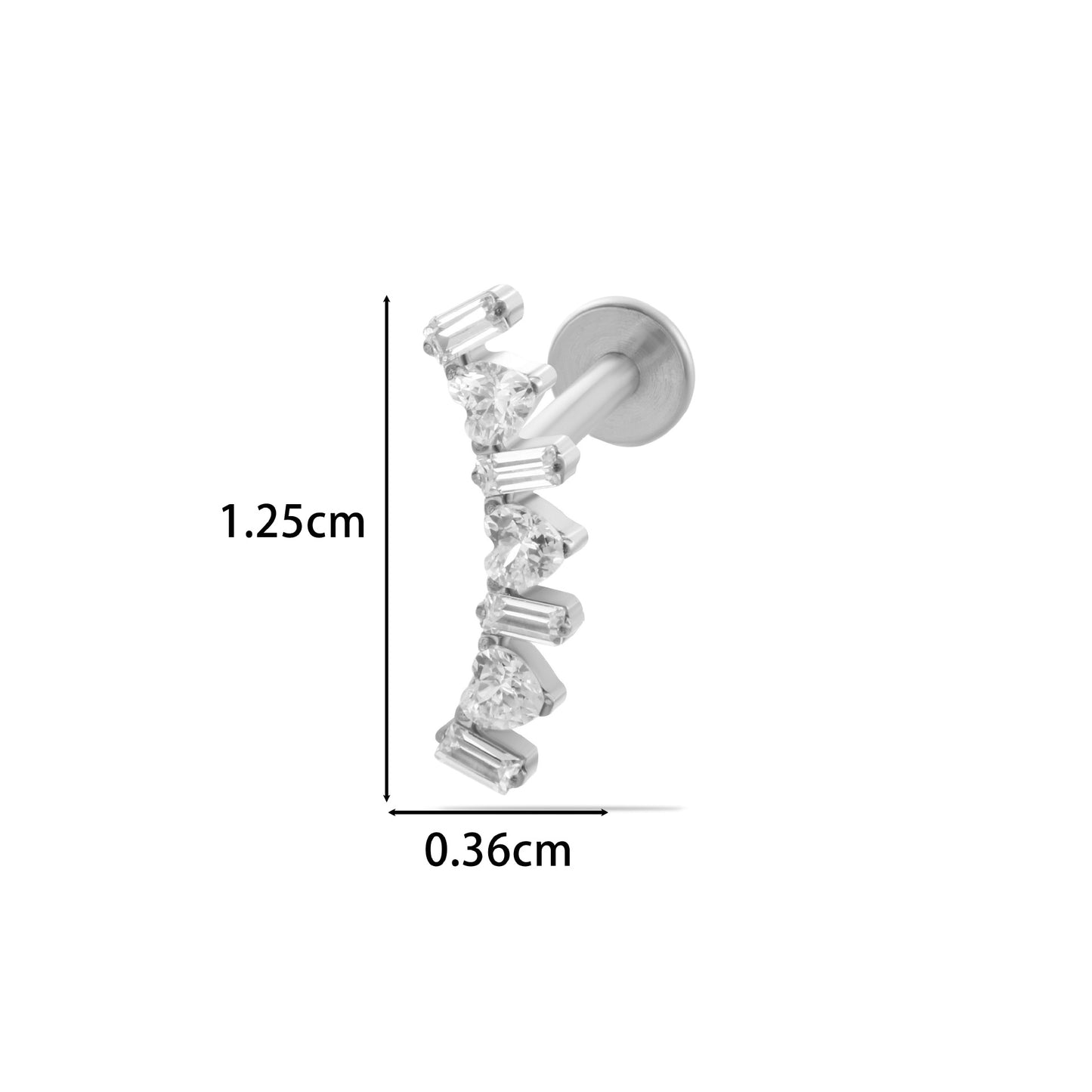 F136 Titanium Zircon-Set Lucky Clover Sunflower Waterdrop Cartilage Piercing – Trendy and Versatile Lip & Ear Piercing Jewelry