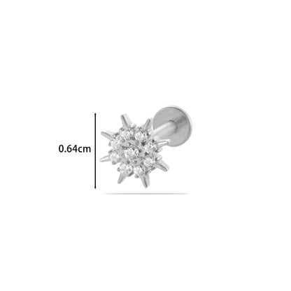 F136 Titanium Zircon-Set Lucky Clover Sunflower Waterdrop Cartilage Piercing – Trendy and Versatile Lip & Ear Piercing Jewelry