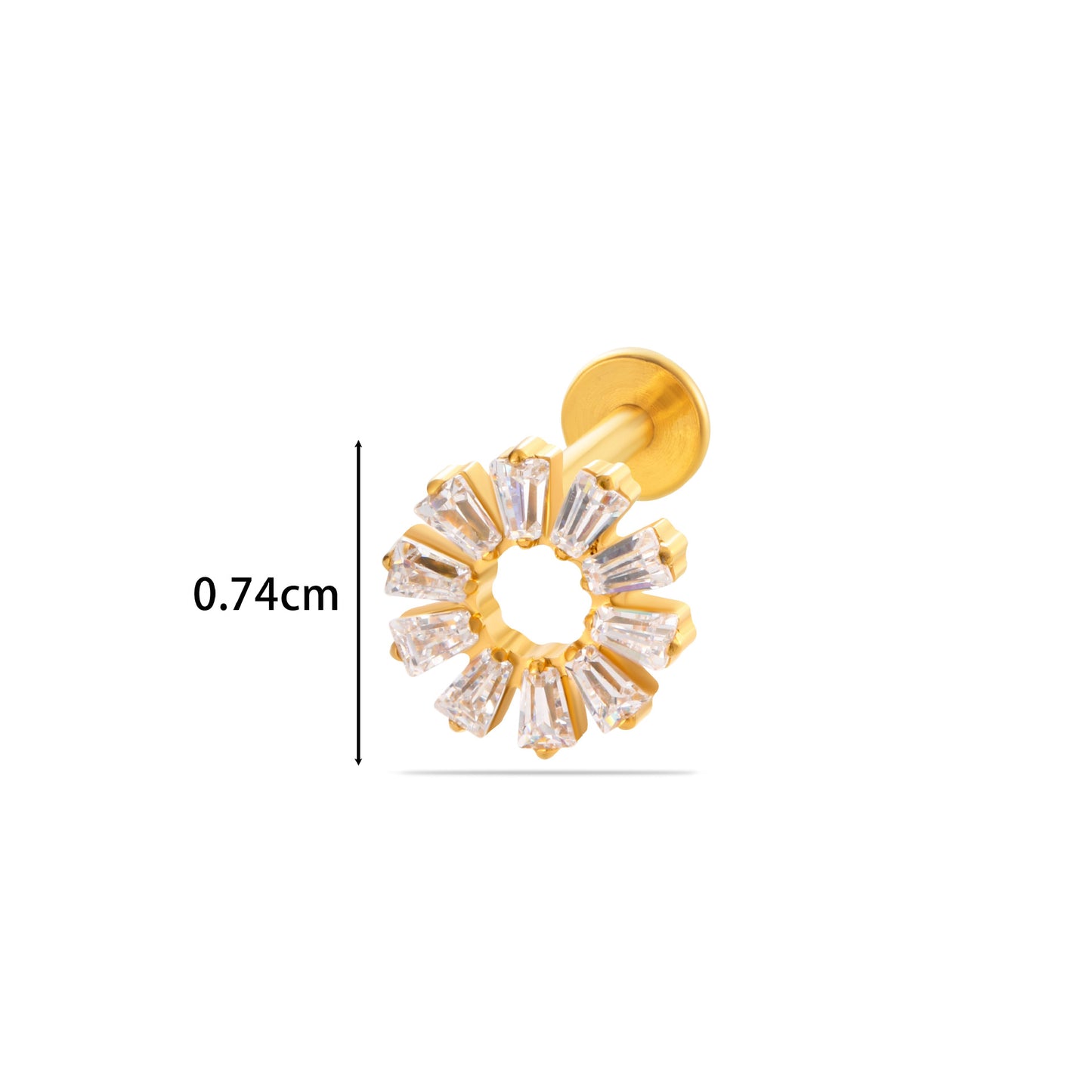 F136 Titanium Zircon-Set Lucky Clover Sunflower Waterdrop Cartilage Piercing – Trendy and Versatile Lip & Ear Piercing Jewelry