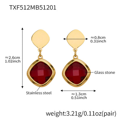 Modern Geometric Glass Jewelry | Stainless Steel Necklaces, Bracelets & Earrings