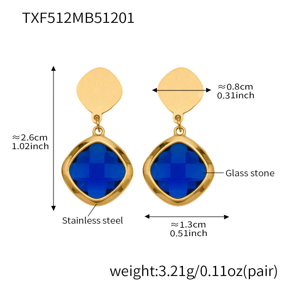 Modern Geometric Glass Jewelry | Stainless Steel Necklaces, Bracelets & Earrings