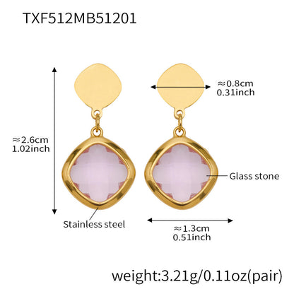 Modern Geometric Glass Jewelry | Stainless Steel Necklaces, Bracelets & Earrings