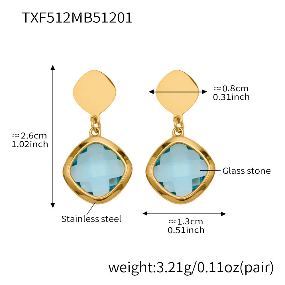 Modern Geometric Glass Jewelry | Stainless Steel Necklaces, Bracelets & Earrings