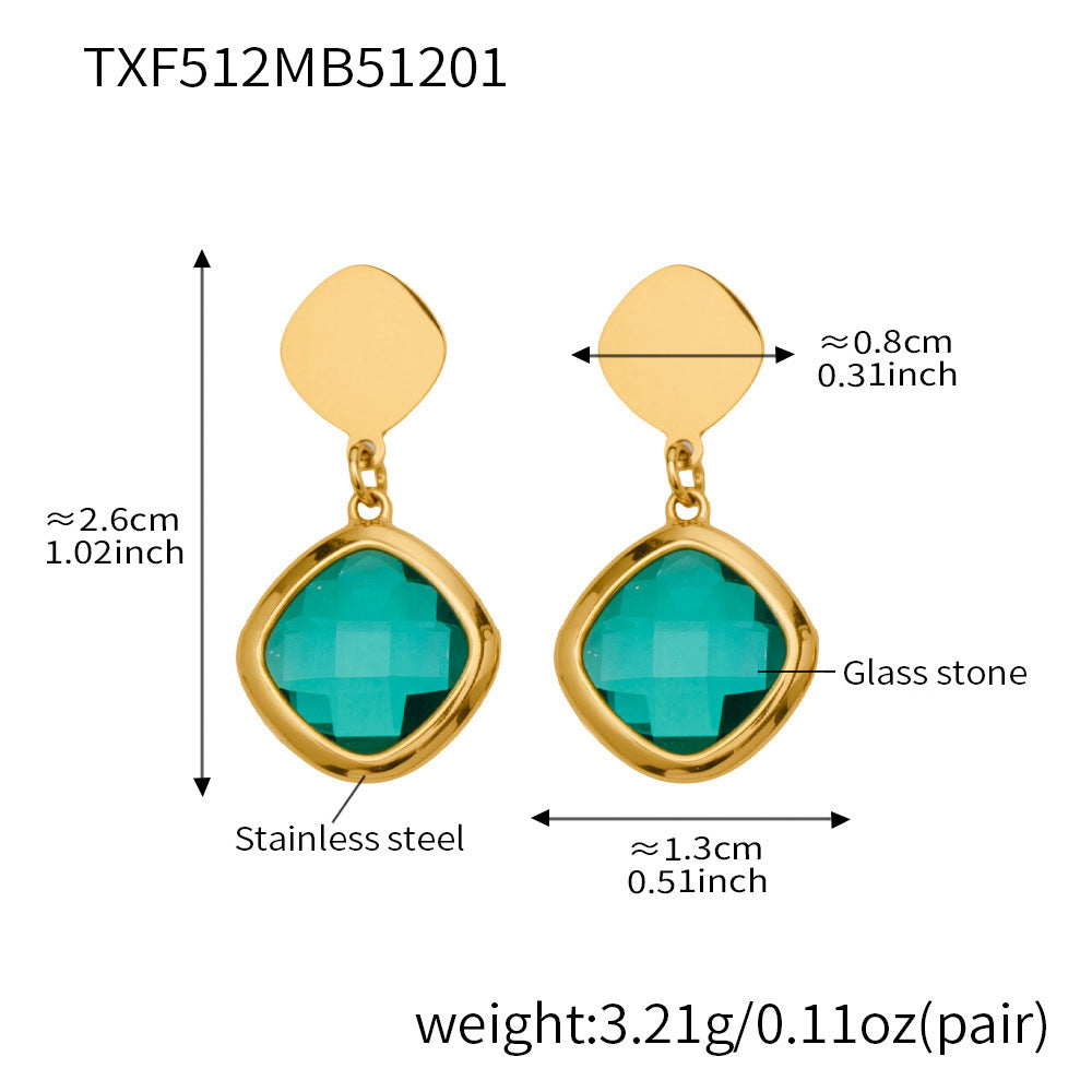 Modern Geometric Glass Jewelry | Stainless Steel Necklaces, Bracelets & Earrings