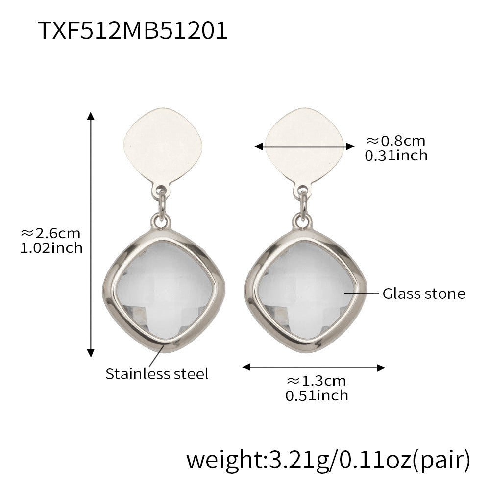 Modern Geometric Glass Jewelry | Stainless Steel Necklaces, Bracelets & Earrings