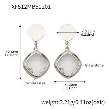 Modern Geometric Glass Jewelry | Stainless Steel Necklaces, Bracelets & Earrings