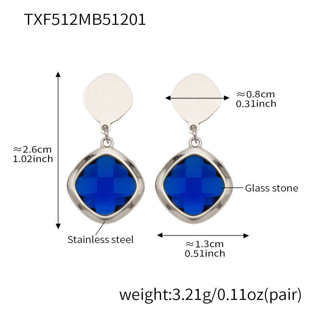 Modern Geometric Glass Jewelry | Stainless Steel Necklaces, Bracelets & Earrings