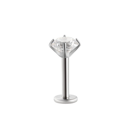 Minimalist Titanium Cartilage Barbell with Zircon – Hypoallergenic Piercing Jewelry