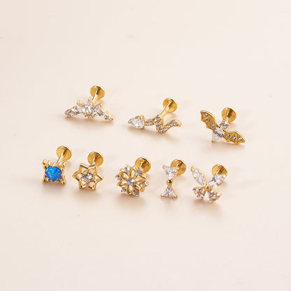 G23 Titanium Internally Threaded CZ Cartilage Stud – Hypoallergenic, Lightweight, Durable Piercing Jewelry