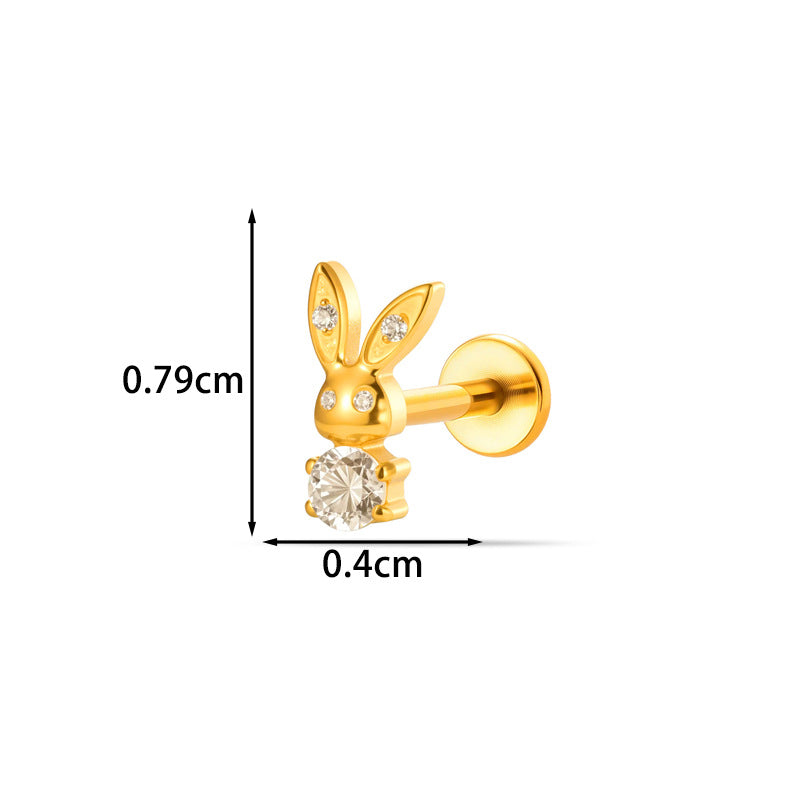 G23/F136 Titanium Micro CZ Internal Thread Piercing Jewelry – Christmas Tree, Rose, Comb & Bunny | 10 Styles