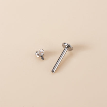 G23 Titanium Zircon Lip & Cartilage Piercing Jewelry | Internally Threaded Studs | Fashionable & Hypoallergenic