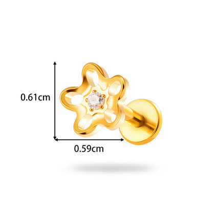 Implant Grade G23 ASTM F136 Titanium Geometric Labret Stud | Push Pin Flat Back 16G Lip & Cartilage Piercing Jewelry