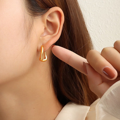 Geometric Circle Stainless Steel Hoop Earrings – Minimalist & Chic Fashion Jewelry