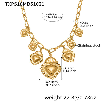 Stainless Steel Strawberry & Sunflower Jewelry Set – Necklace · Bracelet · Earrings