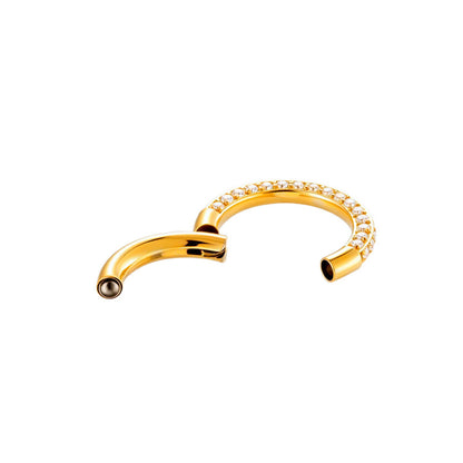 G23/F136 Titanium 1.3mm Closed Hoop with Cubic Zirconia | Nose & Ear Piercing Jewelry