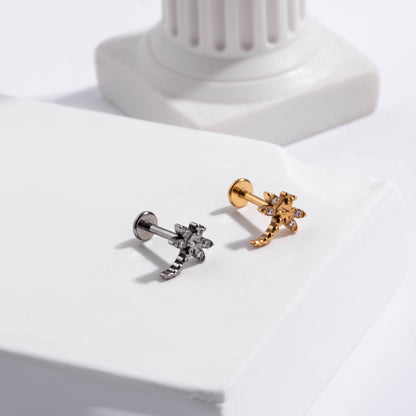 G23 Titanium Push-In Flat Back Stud – Hypoallergenic Cartilage Piercing Earring