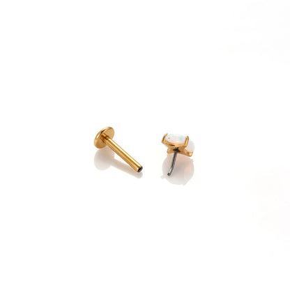 G23/F136 Titanium Opal Insertion Push Pin  Cartilage Piercing | Fashionable & Hypoallergenic Jewelry