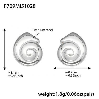 Stainless Steel Conch Shell Earrings | Minimalist Ocean-Inspired Stud Earrings | High-End Small Hoop Jewelry