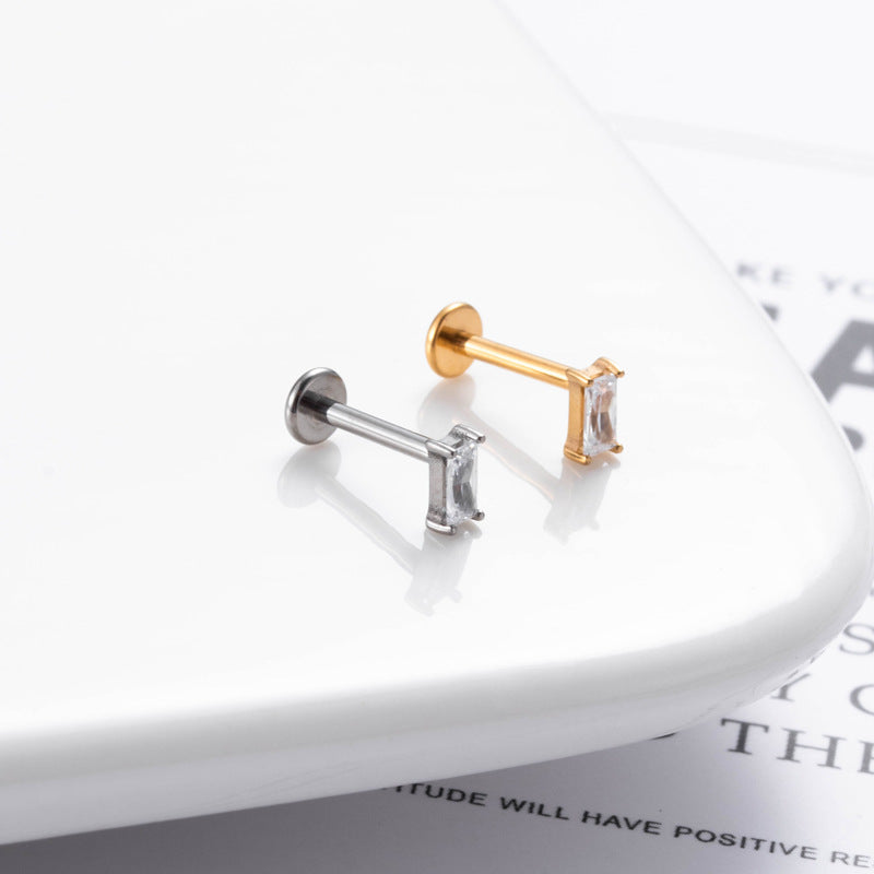 Titanium Zircon Piercing Stud – Hypoallergenic & Minimalist Jewelry