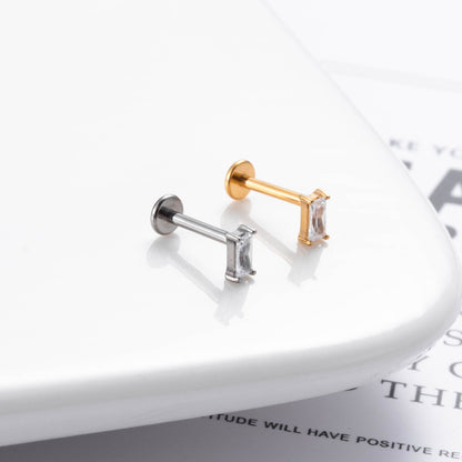 Titanium Zircon Piercing Stud – Hypoallergenic & Minimalist Jewelry