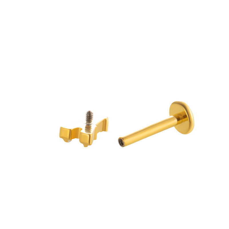 G23 Titanium Zircon-Set Butterfly, Heart, Pyramid, Star Internal Thread Lip & Cartilage Piercing Earrings