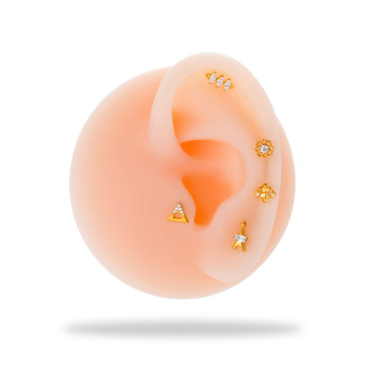 G23 Titanium Internally Threaded Labret Studs with Zircon – Cartilage & Lip Piercing Jewelry
