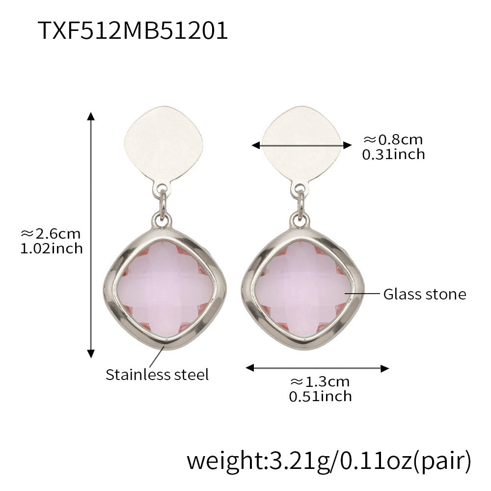 Modern Geometric Glass Jewelry | Stainless Steel Necklaces, Bracelets & Earrings