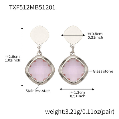 Modern Geometric Glass Jewelry | Stainless Steel Necklaces, Bracelets & Earrings