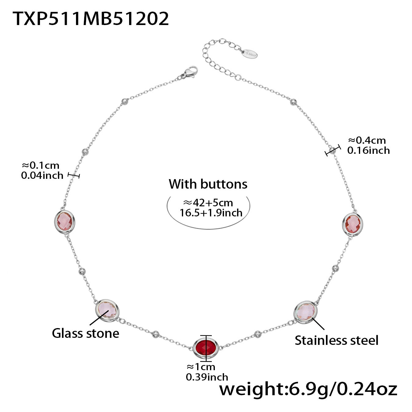 Candy Color Oval Glass Stone Necklace, Bracelet & Earrings Set – Stainless Steel | Fashion Jewelry | Colorful Minimalist Accessories