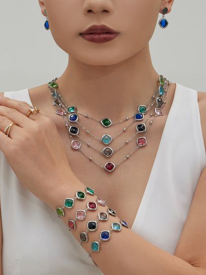 Modern Geometric Glass Jewelry | Stainless Steel Necklaces, Bracelets & Earrings