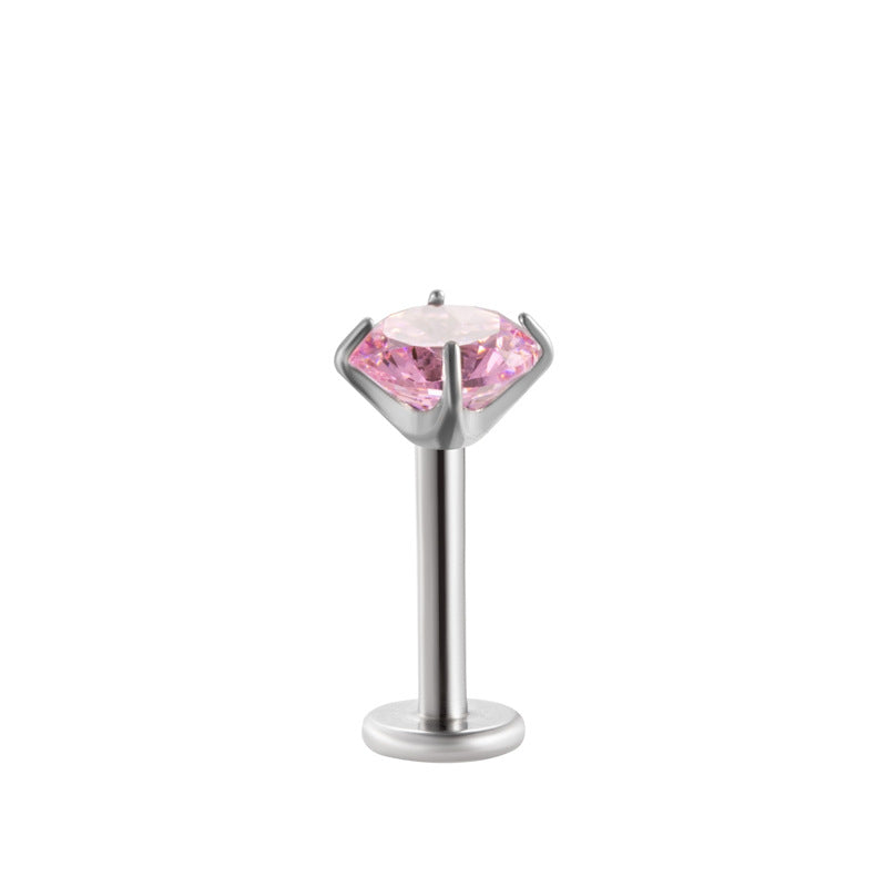 Minimalist Titanium Cartilage Barbell with Zircon – Hypoallergenic Piercing Jewelry