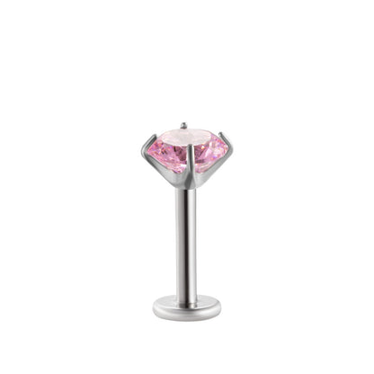 Minimalist Titanium Cartilage Barbell with Zircon – Hypoallergenic Piercing Jewelry