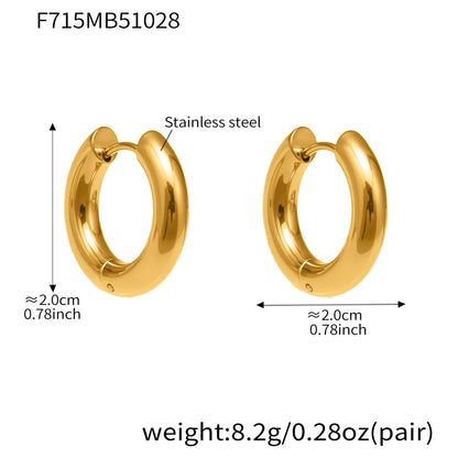 Statement Stainless Steel Hoop Earrings – Bold Geometric Circle Earrings, Modern Minimalist Jewelry for Women