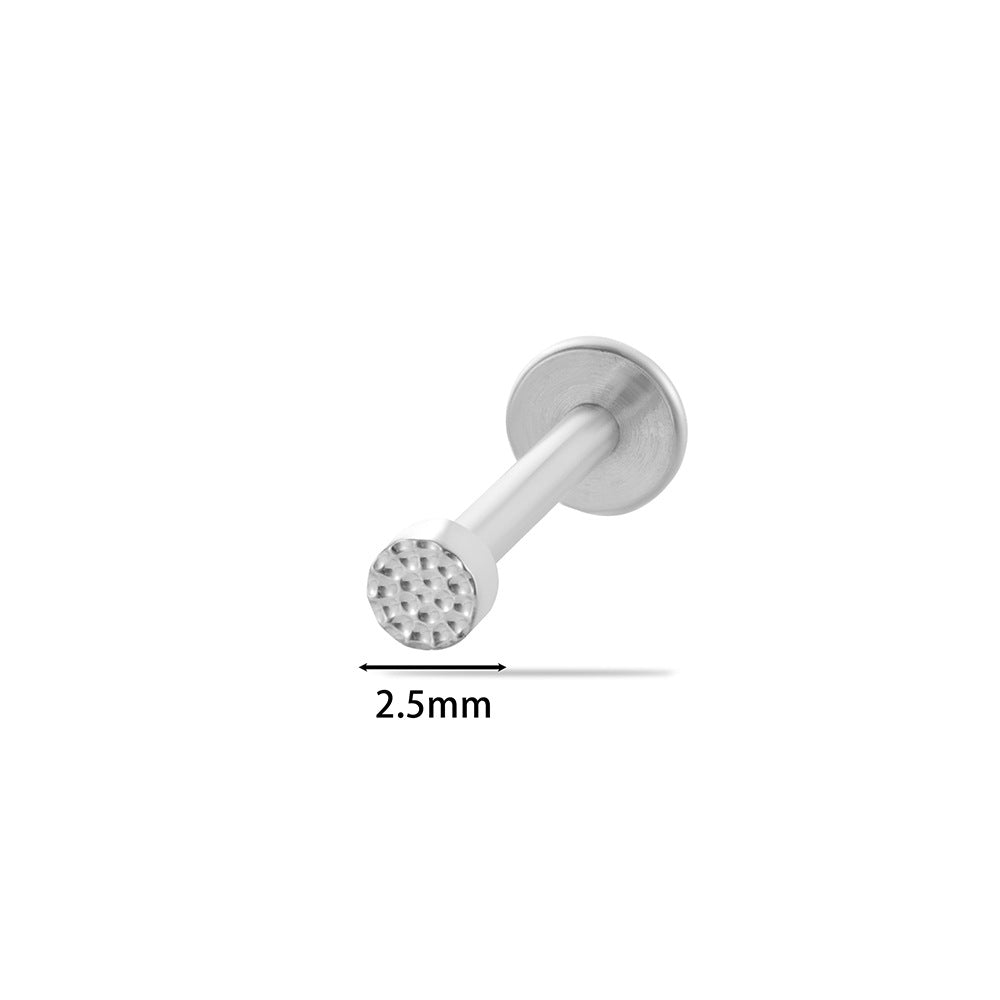 F136 Titanium Alloy Round Disc Hammered Texture Cartilage Piercing Lip Piercing Barbell – Fashionable Body Jewelry for Piercings